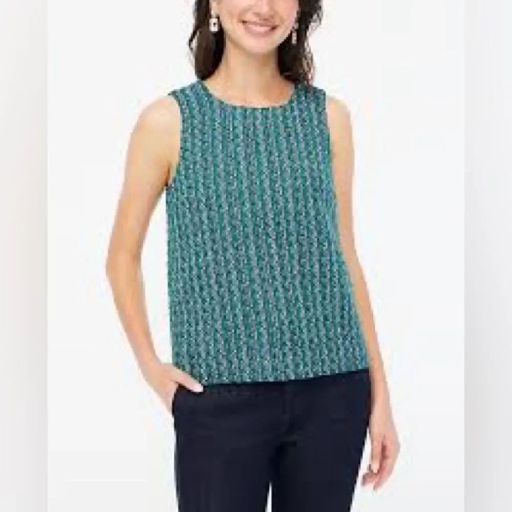 J.Crew Tweed button-back shell Blue & Green Ladies XS NWT